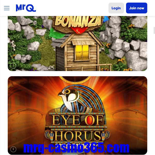MrQ Casino Featured Slots - Bonanza and Eye of Horus