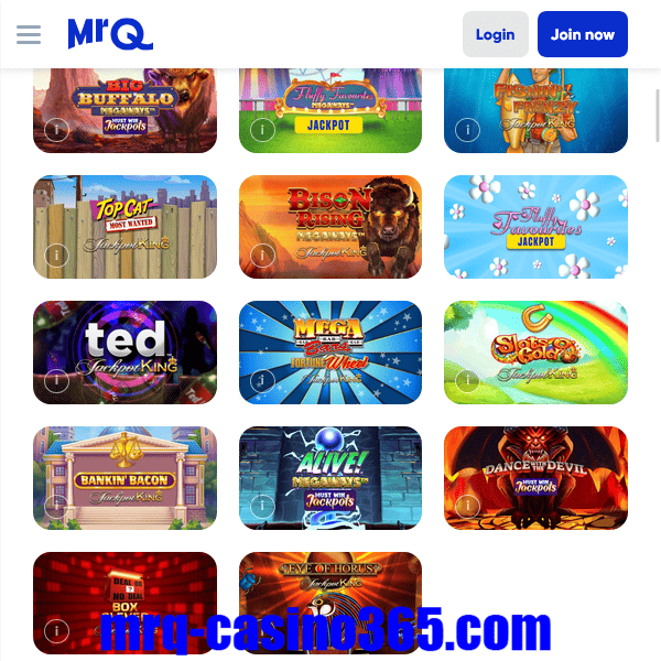 MrQ Casino Jackpot Games List