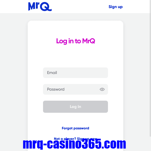 MrQ Casino Login Form