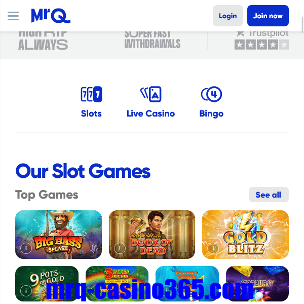 MrQ Casino Slot Games List